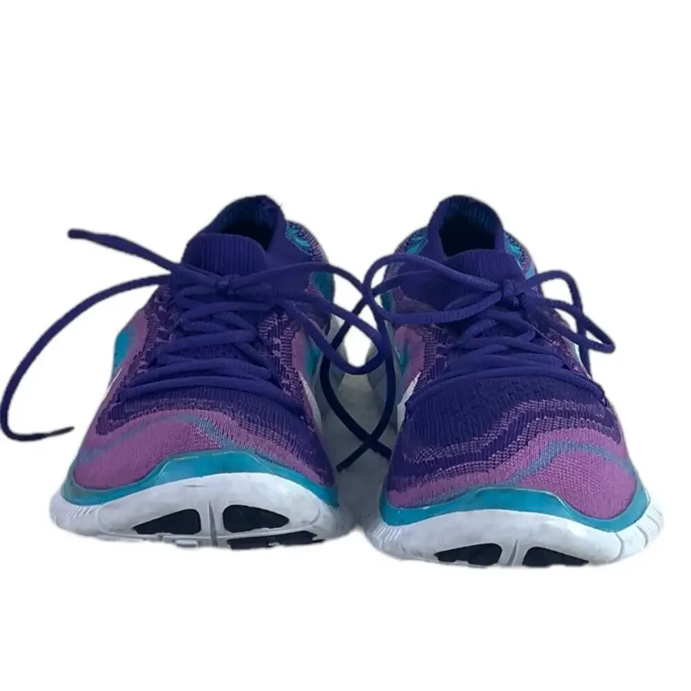 Nike Free Women’s Sneakers Running Teal Purple Pink Stretch Fabric Size 7.5